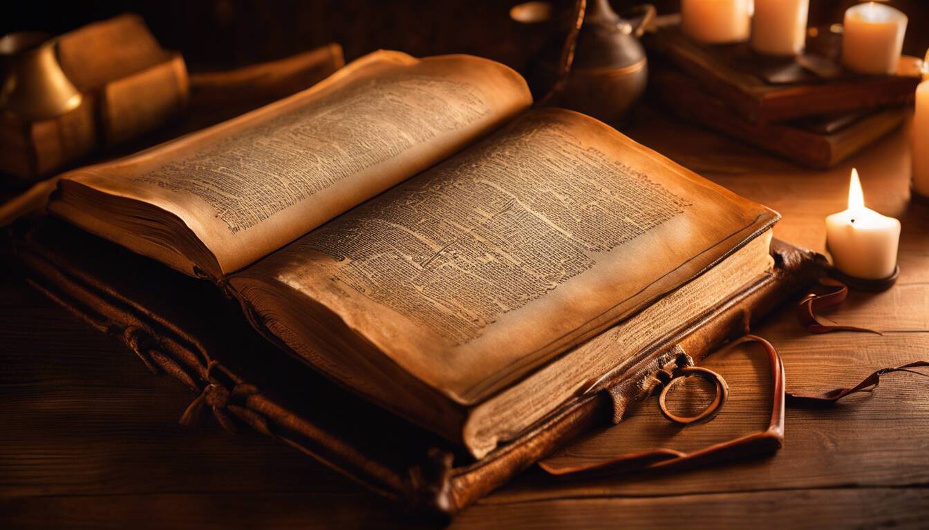 Holy Bible with candle lighting